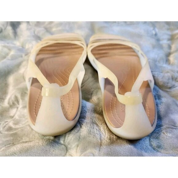 Crocs Isabella Huarache 2 Flat Sandals Beige Brown Summer Vacation Womens Size 9 - Picture 5 of 9